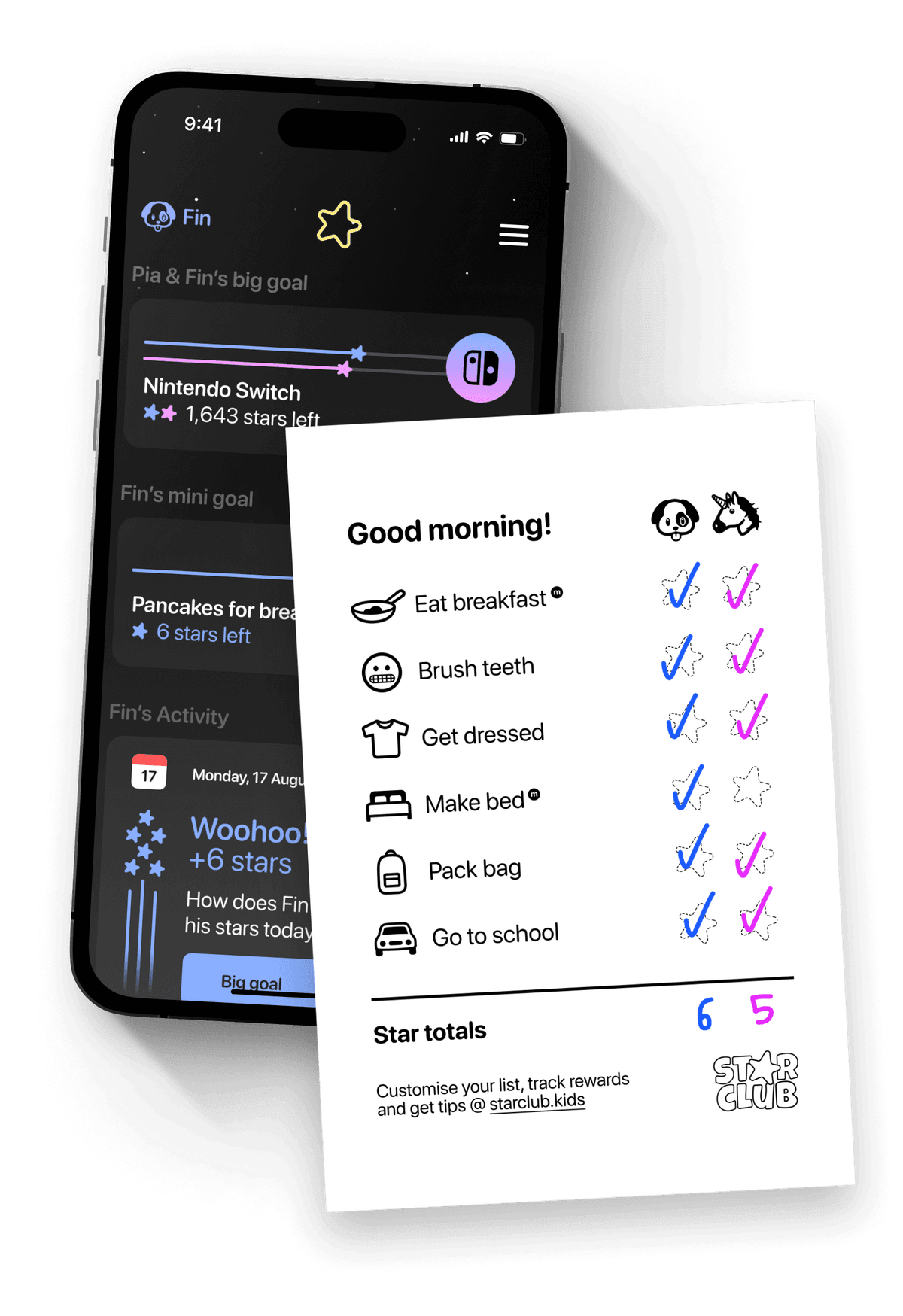 Star Club routine list and app